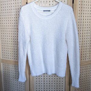 Oasis super soft white sweater, round neck, long sleeve, luxurious yarn